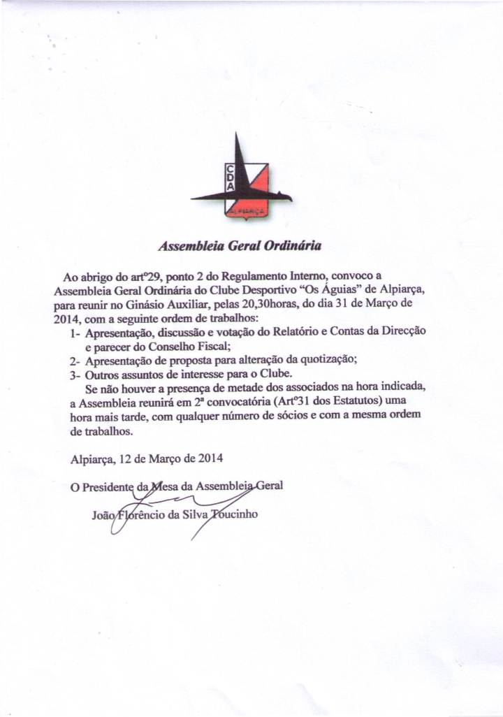 Convocatória para Assembleia Geral Ordinária