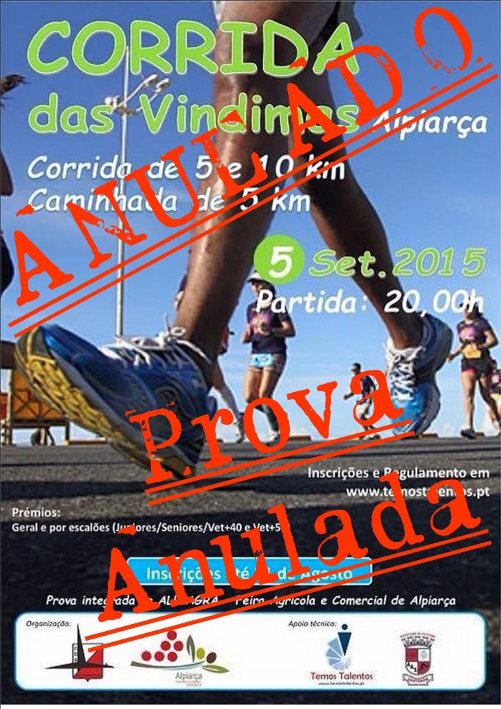 Anulada a Corrida das Vindimas 2015