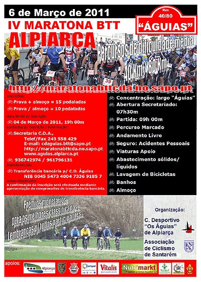 Cartaz IV Maratona BTT Águias de Alpiarça